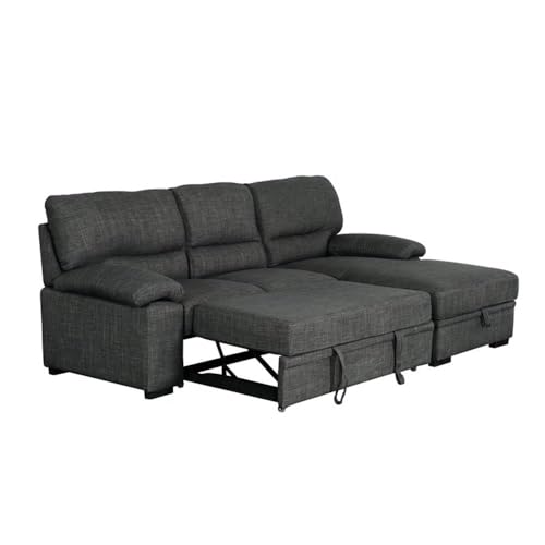 Primo Jordan L-Shaped Sleeper Sectional Sofa with Storage - Versatile 93 in. Pull-Out Sofa Bed with Hidden Storage for Living Rooms