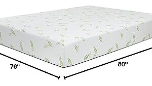 NapQueen King Size Mattress, 6 Inch Anula Green Tea Infused Memory Foam Mattress, King Size Mattress Bed in a Box, CertiPUR-US Certified Mattress