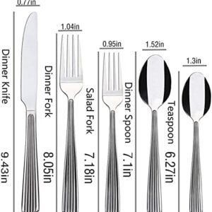 KOOMADE EMPIRE 40-Piece Silverware Set for 8, Mirror Polished Stainless Steel Flatware (Dinner, Salad Forks, Knives, Spoons, Teaspoons) Dishwasher Safe