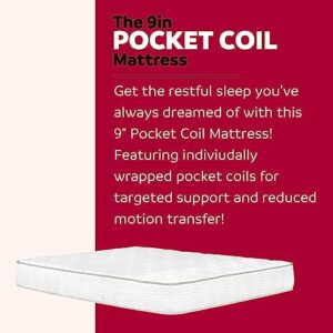 Primo International Solar 9" Pocket Coil Mattress in a Box, Queen