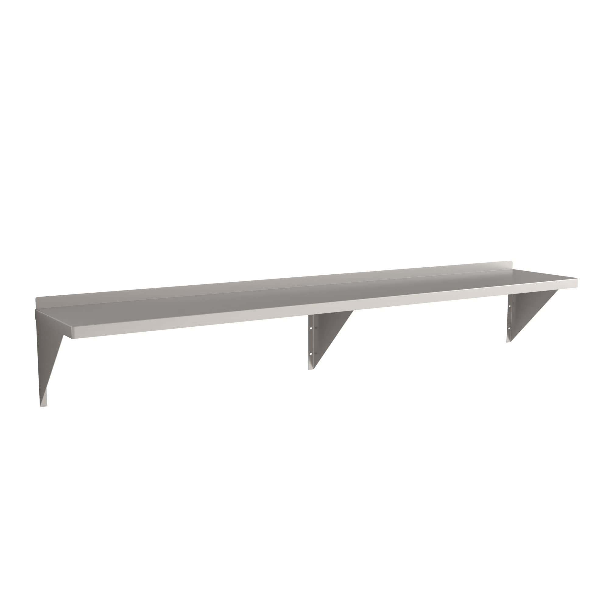 Krollen Industrial 18 Gauge Stainless Steel 15" x 84" Solid Wall Shelf