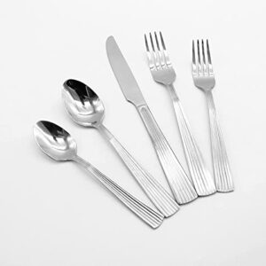 KOOMADE EMPIRE 40-Piece Silverware Set for 8, Mirror Polished Stainless Steel Flatware (Dinner, Salad Forks, Knives, Spoons, Teaspoons) Dishwasher Safe