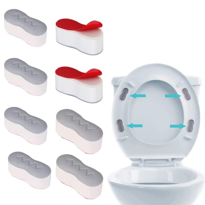 Bidet Toilet Seat Bumper 8 Pcs Bidet Attachment for Toilet，Universal Seat Bumper Kit Replacement Bumpers with Strong Adhesive， Reduce The Noise，Stop The Toilet from Sliding