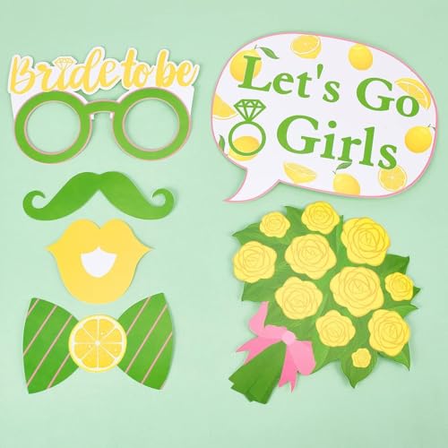 Lemon Bridal Shower Decorations She Found Her Main Squeeze Photo Booth Props Lemon Citrus Party Supplies - Set of 24