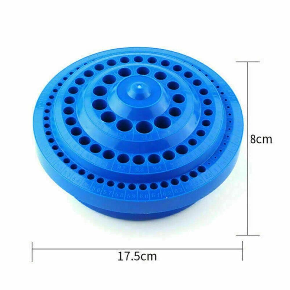 HomeSoGood Drill Bit Storage Holder Case 1-13mm Drill Bit Storage Box Round Shape Organizer Stand Household Rotatable Drill Rack(Blue)