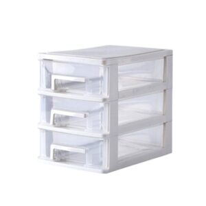 plastic storage bins plastic storage drawers, clear desktop drawer storage cabinet storage case storage box multilayer sundries holder for home office mini fridge