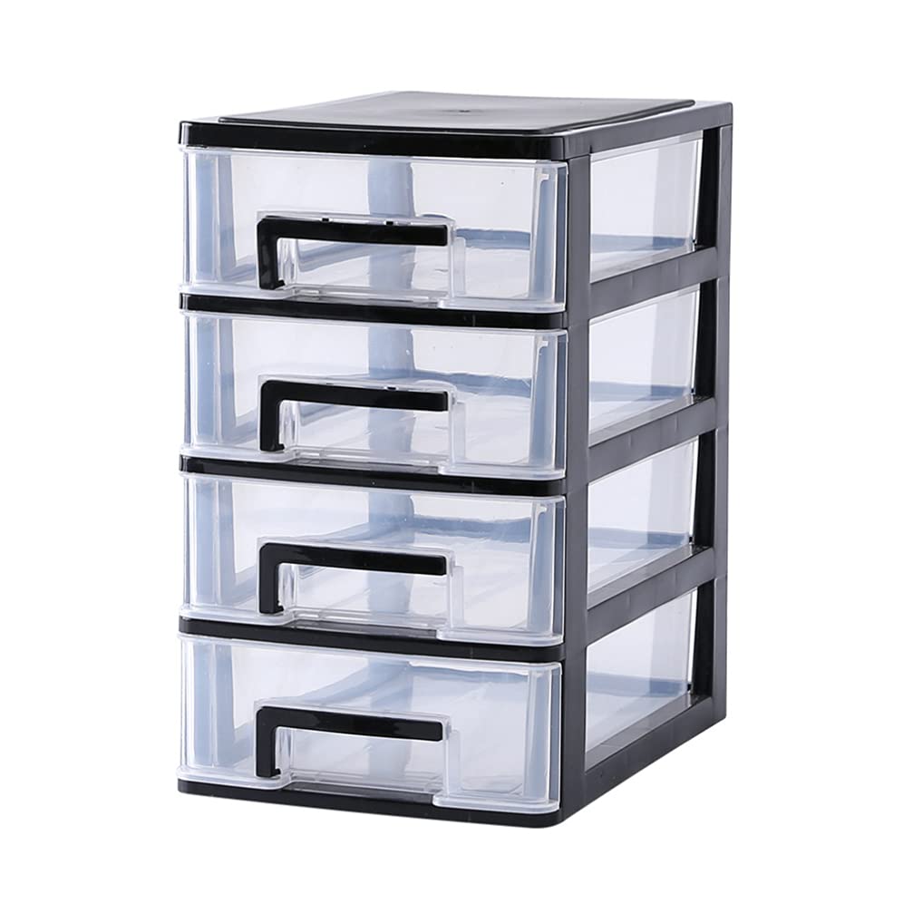 Gatuida Plastic Storage Drawers, Clear Desktop Drawer Storage Cabinet Storage Case Storage Box Multilayer Sundries Holder for Home Office