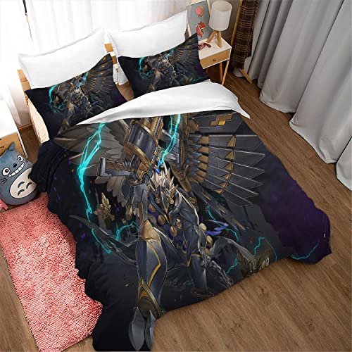 NICHIYOBI Yu Gi Anime Card Game Duvet Cover 3D Bedding Comforter Cover 3 Pcs (1 Duvet Cover +2 Pillowcases) Bedding Set (07,King-104x90in+20x30in*2)