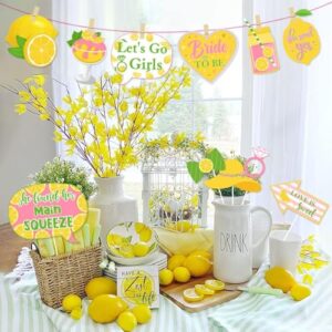 Lemon Bridal Shower Decorations She Found Her Main Squeeze Photo Booth Props Lemon Citrus Party Supplies - Set of 24