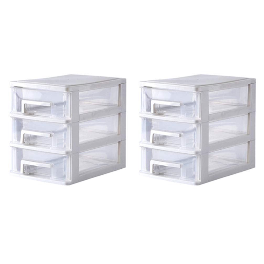 Plastic Storage Bins Plastic Storage Drawers, Clear Desktop Drawer Storage Cabinet Storage Case Storage Box Multilayer Sundries Holder for Home Office Mini Fridge