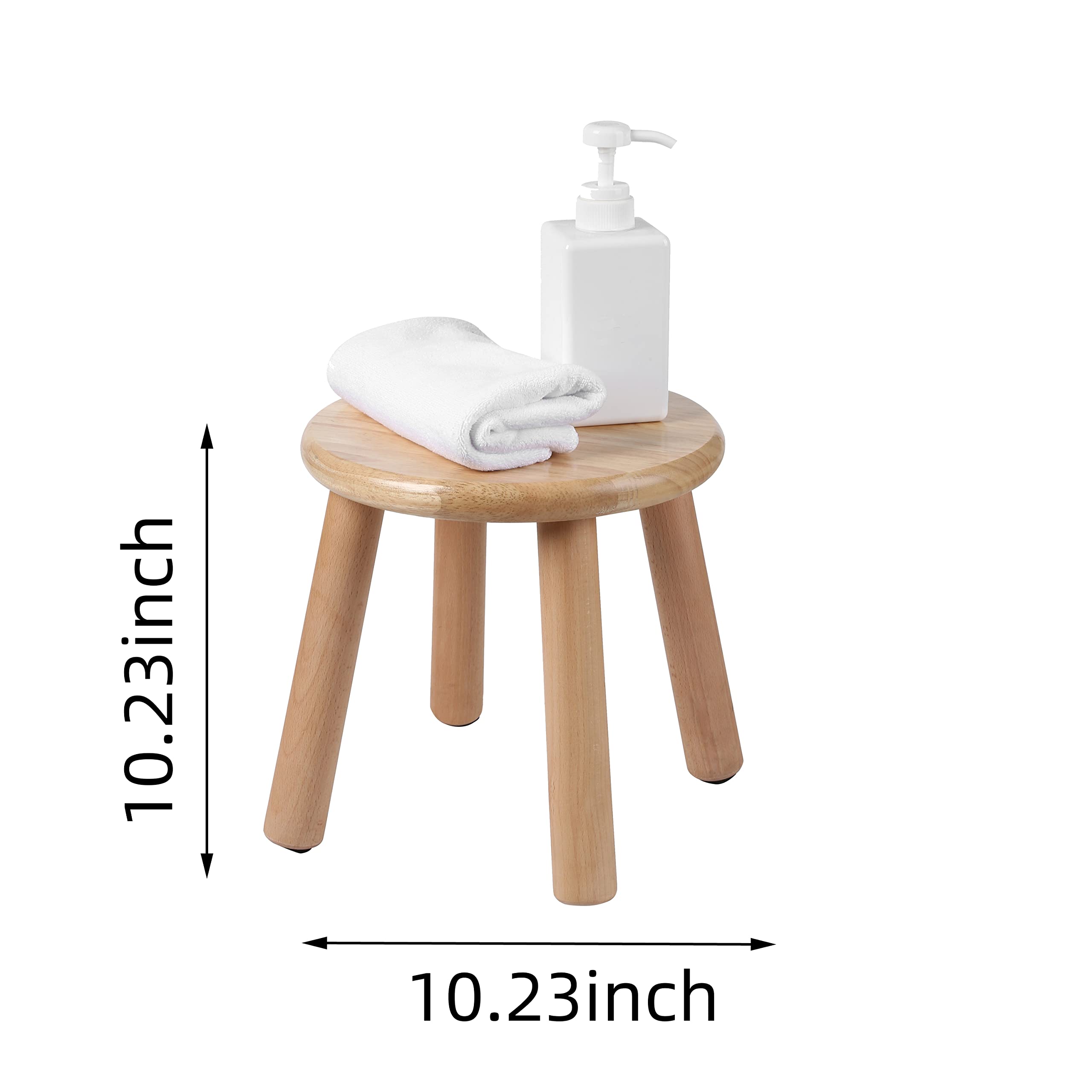 Bamboo Step Stool,10.23 inches Sturdy Foot Stool for Adults,Wood Portable Bed Side Steps Stool 350 Lbs Capacity Stepping Foot Stool for Kitchen Bathroom Bedroom Toilet or Toy Room…