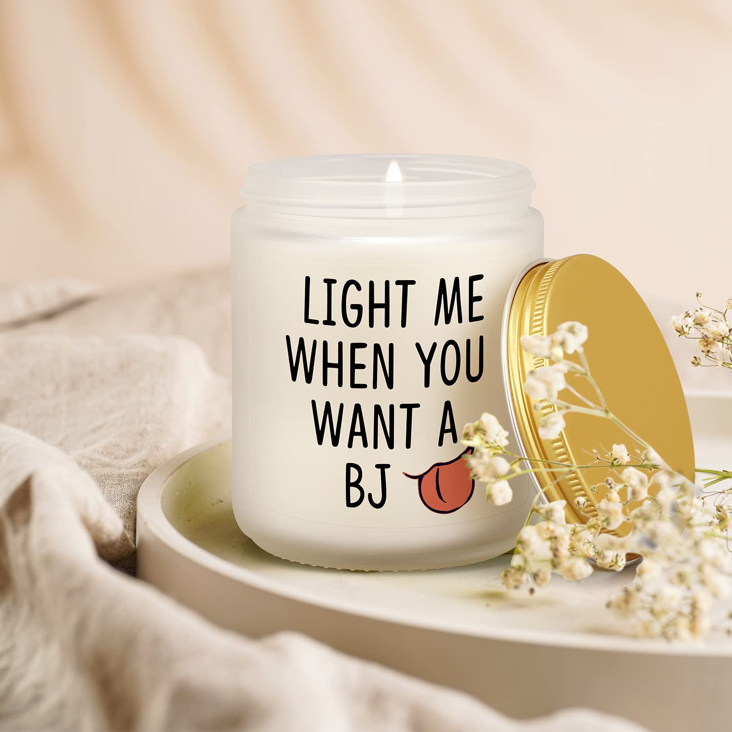 Gifts for Him - Light Me When You Want A BJ Candle, Funny Birthday Gifts for Men Naughty Valentines Day Engagement Anniversary Christmas Gifts for Husband Boyfriend Fiance Guy