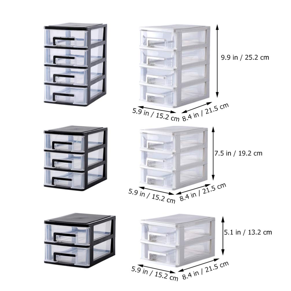 Plastic Storage Bins Plastic Storage Drawers, Clear Desktop Drawer Storage Cabinet Storage Case Storage Box Multilayer Sundries Holder for Home Office Mini Fridge