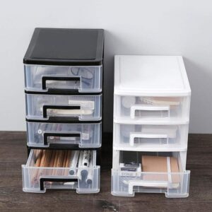 Plastic Storage Bins Plastic Storage Drawers, Clear Desktop Drawer Storage Cabinet Storage Case Storage Box Multilayer Sundries Holder for Home Office Mini Fridge