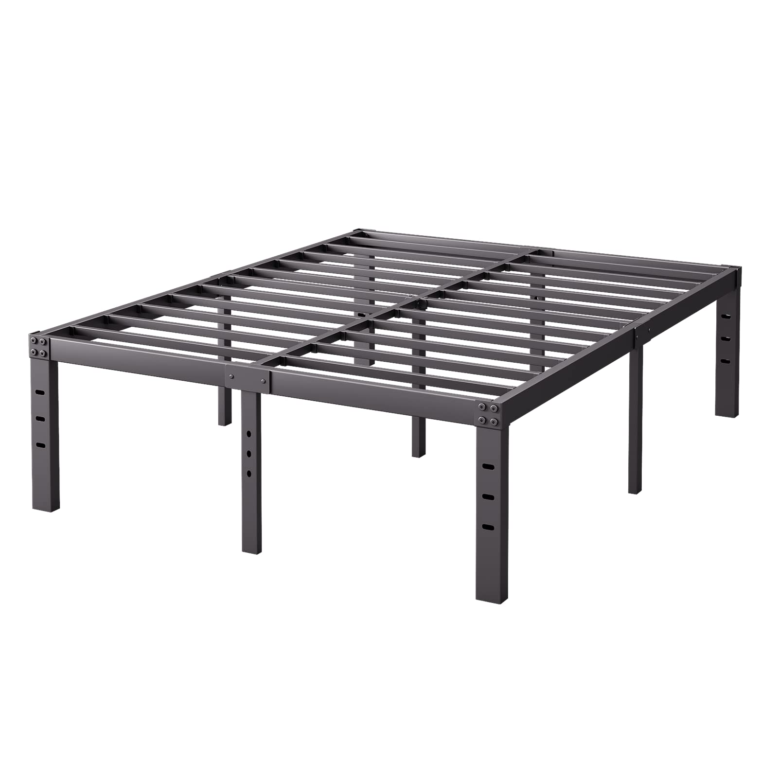 Bednowitz King Size Bed Frame, 18 Inch High Metal Bed Frame, Noise-Free Platform Bed No Box Spring Needed, 4000lbs Heavy Duty Support Mattress Foundation, Easy Assembly, Black