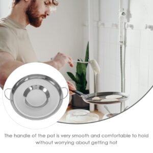 UPKOCH Mexican Style Wok Stainless Steel Comal Para Tacos Concave Frying Pan Nonstick Cooking Pan for Tortillas, Silver