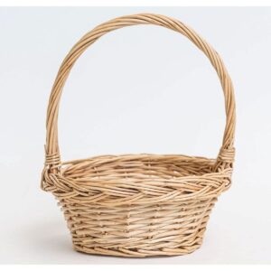 natural willow with handle basket brown wood