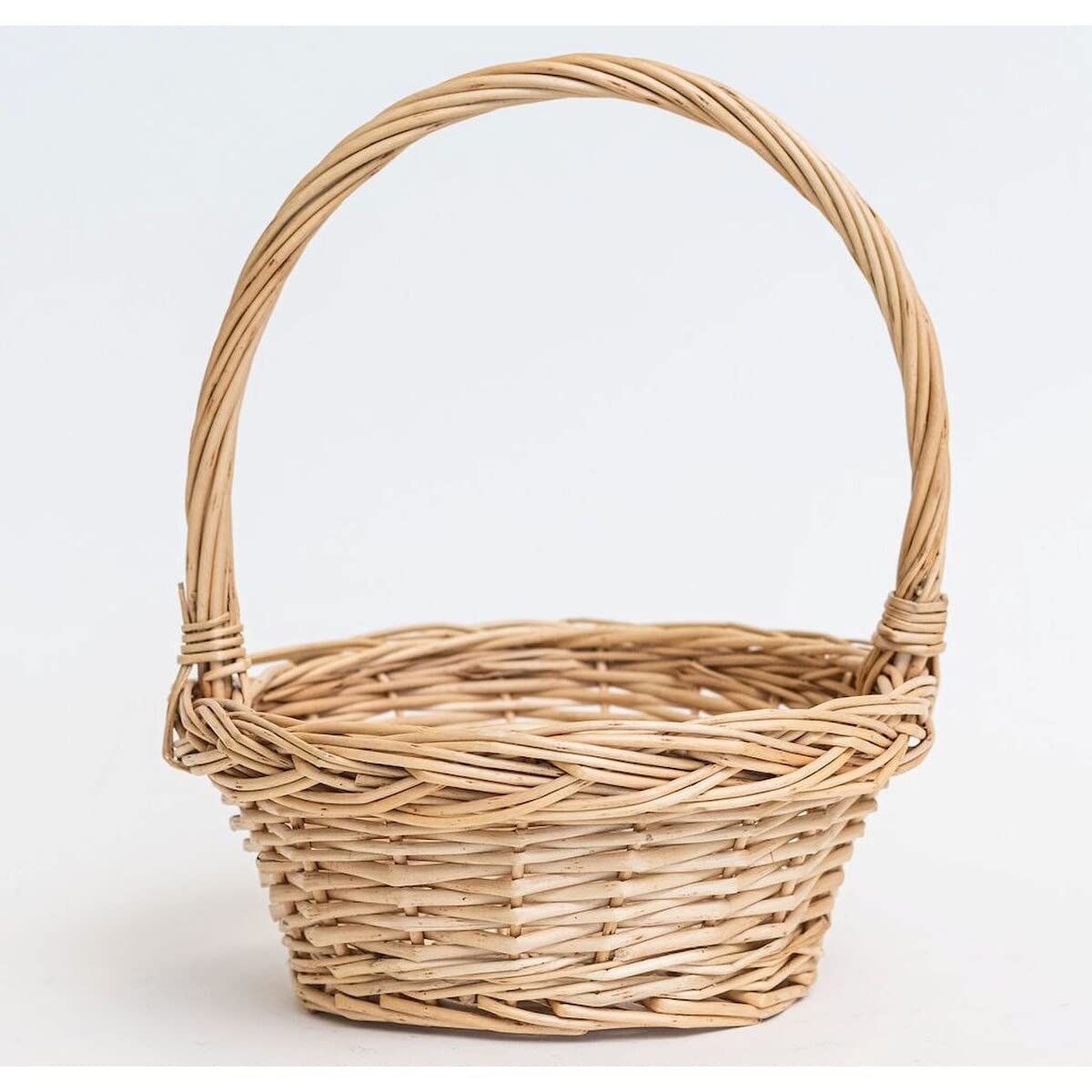 Natural Willow With Handle Basket Brown Wood