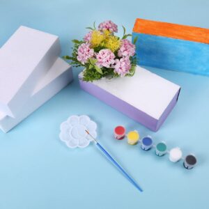 AMZQNART 4 Pack Craft Foam Blocks, 8x4x2 Square Polystyrene Foam Bricks for Art Sculpting, Flower Arrangements, Sculpture, Modeling, School and Home DIY.