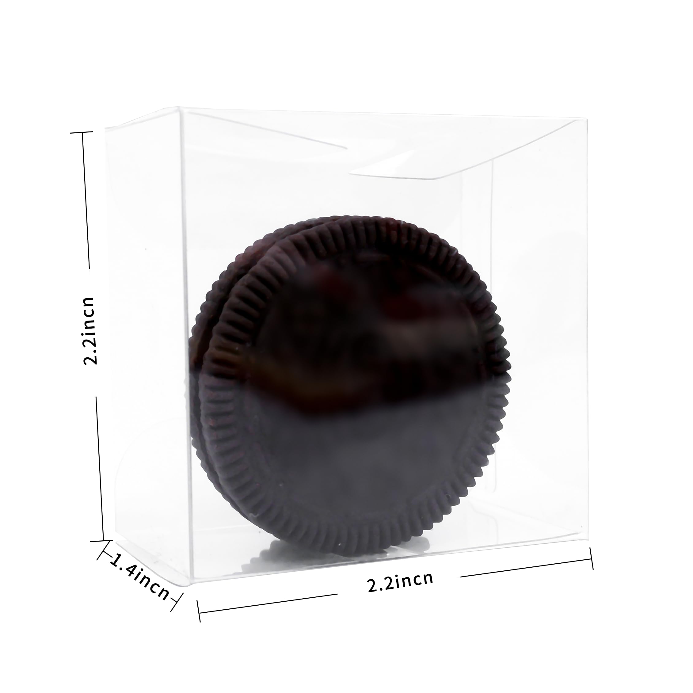 Capkyke 50pcs 2.2x2.2x1.4 Inch Oreo Boxes Small Clear Cookie Boxes Single Macaron Boxes Candy Boxes for Small Treat Wedding Favors Party Boxes Small Gift Boxes