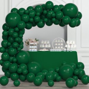 Dark Green Balloon Arch Kit, Thickened 100Pcs Green Balloons Different Sizes 18/12/5 Inch for Birthday Party Graduation Bachelorette Anniversary Wedding Gender Reveal Baby Shower Decorations Supplies