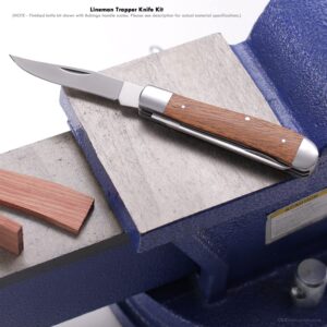 EZSMITH Knife Making Kit - Lineman Trapper - DIY Folding Slipjoint Knife - (Parts Kit) - (w/Pre-machined Zebrawood Handle Scales) - (Gift Boxed) - (USA Design) - (by KnifeKits)