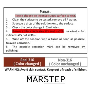 Stainless Steel Test Kit for Differentiating 316/304