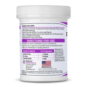 Vetbiome + High Potency Probiotics for Pets (40 Capsules) Made in U.S.A - NO Refrigeration Required !! (40 Caps (1 Pack))