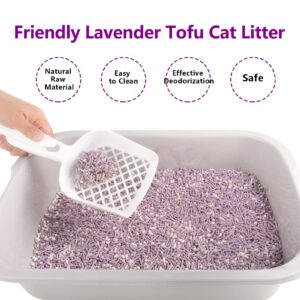 Tofu Cat Litter, Dust-Free Kitty Litter, Fast Drying, Ultra Absorbent Clumping Cat Litter Pellets, Lavender Cat Tofu Litter Odor Control, Less Scattering, Dust-Free Mixed Tofu Cat Litter.