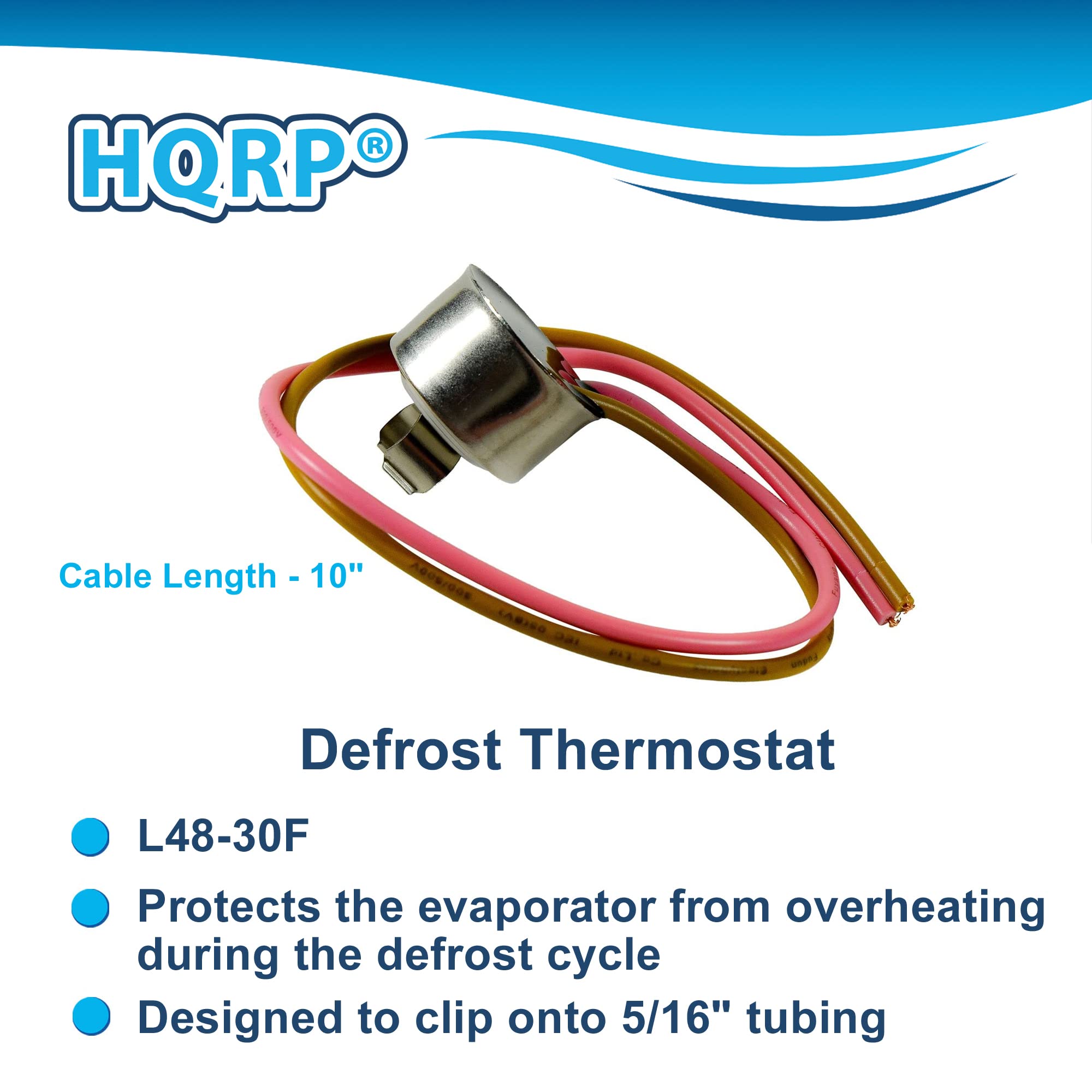 HQRP Bimetal Refrigerator Defrost Thermostat Replacement Compatible with Whirlpool/Kenmore 4387503 WP4387503 4343917 PS11742474 PS371255 2149641 2149643 2163894 2172694 61002113 AP6009317