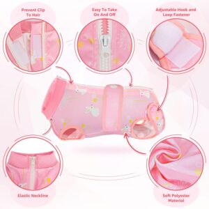 Lukovee Recovery Suit for Dogs, Zipper On Recovery Suit for Female Male Dog, Onesie Abdominal Wounds Cone E-Collar Alternative Prevent Licking Spay Recovery Suit (A-Pink,X-Small)