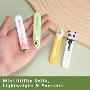 6 Pack Box Cutter Retractable, Sharp Utility Knife Retractable, Cute Box Cutters for Office, Home, Arts Crafts, Cartons, Cardboard, Paper