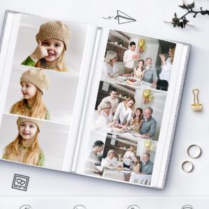 Popotop Photo Album 4x6-300 Photos Linen Cover Photo Books with 300 Horizontal Pockets,Slip-in Picture Albums for Family Wedding Anniversary Baby Vacation Pictures