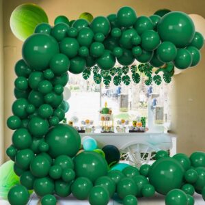 Dark Green Balloon Arch Kit, Thickened 100Pcs Green Balloons Different Sizes 18/12/5 Inch for Birthday Party Graduation Bachelorette Anniversary Wedding Gender Reveal Baby Shower Decorations Supplies