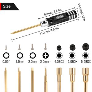 INJORA Short Handle Hex Screwdriver Nut Driver Tool Kit for 1/18 1/24 RC Mini Crawler Car TRX4M SCX24 FCX24,7PCS