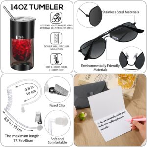 15 Pcs Flower Girl Ring Bearer Gifts Set Include Tumbler with Straw Glasses Canvas Bag Hair Ring Diamond Pen Proposal Card Envelope Acoustic Earpiece Tube Gift Box for Wedding Bride Shower Party