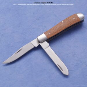 EZSMITH Knife Making Kit - Lineman Trapper - DIY Folding Slipjoint Knife - (Parts Kit) - (w/Pre-machined Zebrawood Handle Scales) - (Gift Boxed) - (USA Design) - (by KnifeKits)