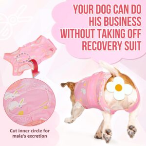 Lukovee Recovery Suit for Dogs, Zipper On Recovery Suit for Female Male Dog, Onesie Abdominal Wounds Cone E-Collar Alternative Prevent Licking Spay Recovery Suit (A-Pink,X-Small)