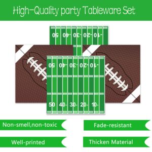 96 PCS Football Party Supplies Plates and Napkins Tableware Set Football Theme Party Decorations Including Paper Plates Napkins Cups for Football Birthday Party, 24 Guests