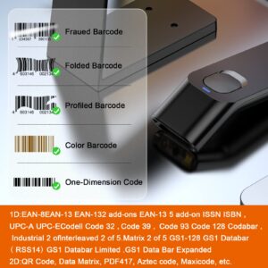 Alacrity 2D Barcode Scanner with Stand, 3 in 1 Bluetooth & 2.4GHz Wireless & USB Wired Bar Code Scanner, QR Code Scanner Support Windows/Mac/Linux for POS System Sensing, Store, Supermarket, Warehouse