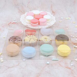 Capkyke 50pcs 2.2x2.2x1.4 Inch Oreo Boxes Small Clear Cookie Boxes Single Macaron Boxes Candy Boxes for Small Treat Wedding Favors Party Boxes Small Gift Boxes