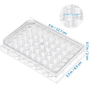 TEHAUX 48 Holes Disposable Serving Tray Pill Filler Tray Tube Rack for Lab Equipment Well Cap Ceramic Tray Tissue Culture Plate Tissue Culture Kit Tool Tray Tools Cub Ceramics