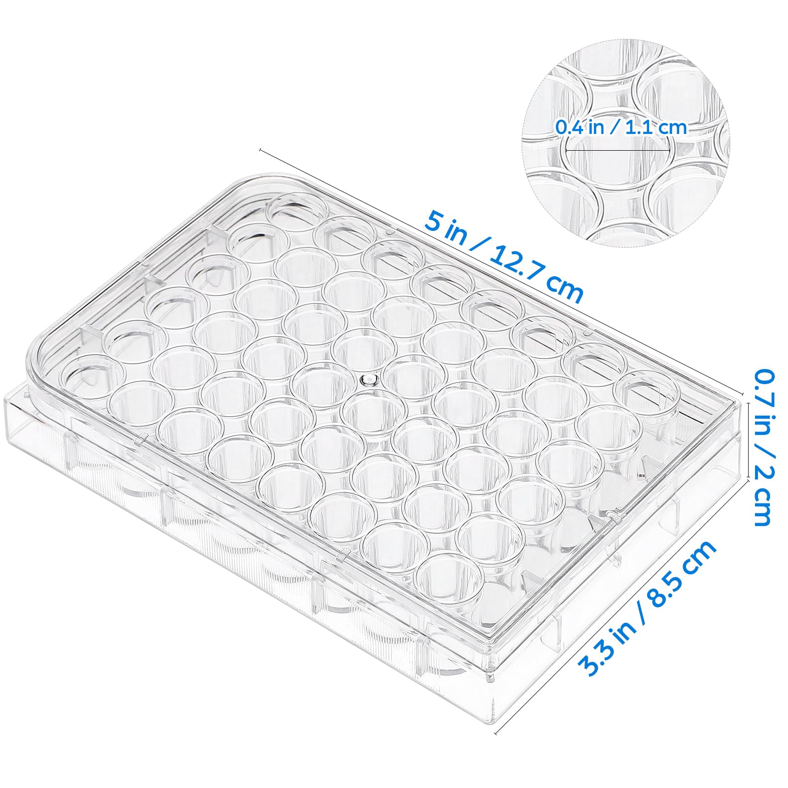 TEHAUX 48 Holes Disposable Serving Tray Pill Filler Tray Tube Rack for Lab Equipment Well Cap Ceramic Tray Tissue Culture Plate Tissue Culture Kit Tool Tray Tools Cub Ceramics