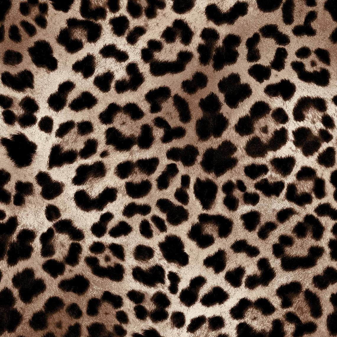 Texco Inc Leopard Animal Skin Pattern Printed Poly Rayon Spandex French Terry DIY Stretch Fabric, Black Choco 1 Yard