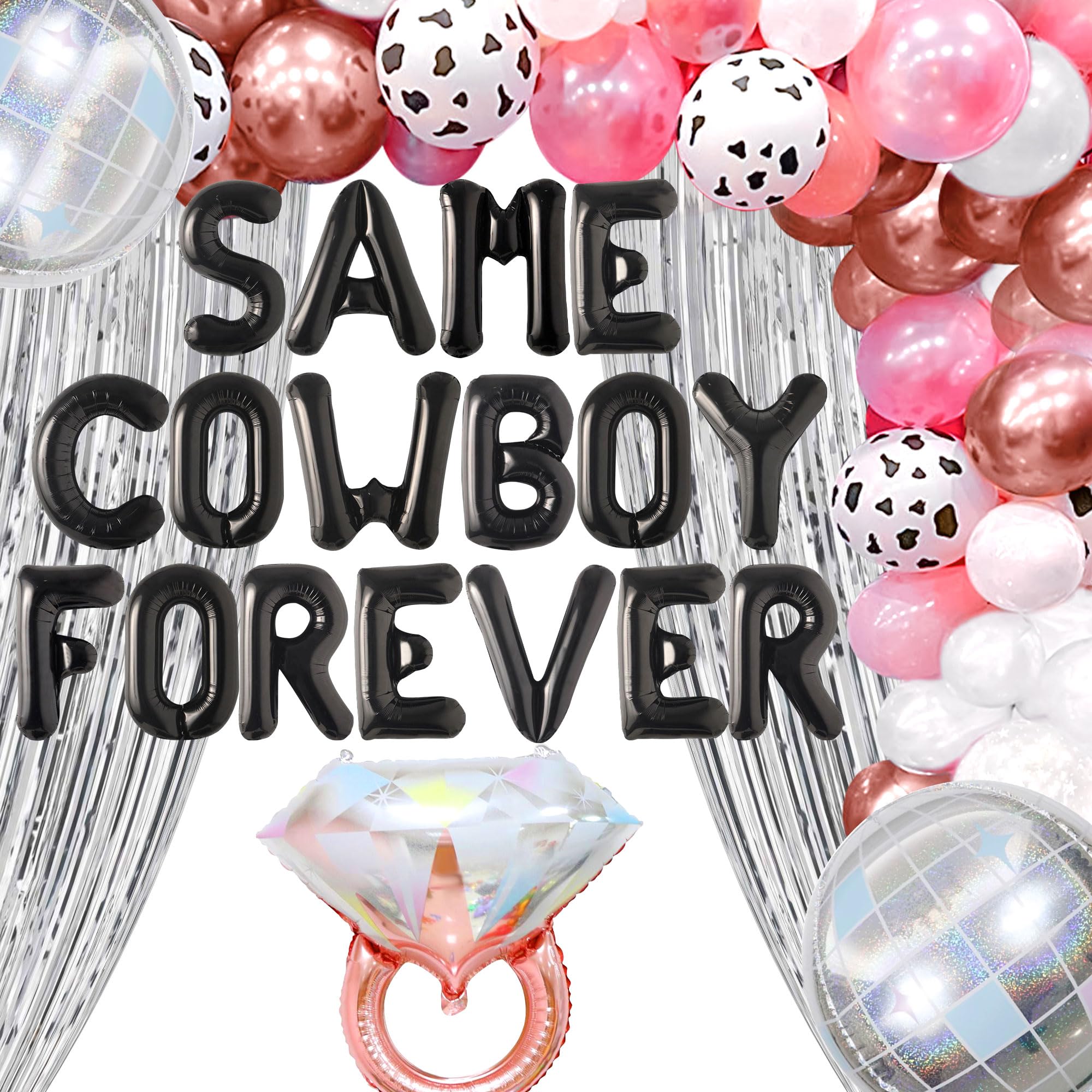 JeVenis Same Cowboy Forever Balloons Same Cowboy Forever Bachelorette Decoration Western Bachelorette Party Decorations Cowgirl Nashville Bridal Shower Supplies