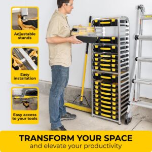 Zilker Home Premium Storage Rack for Yellow Tool Boxes - Organize Your Workspace with the Sturdy Wall Mount Tool Organizer, Utility Rack for Tools and supplies (Half Rack: 33" H x 19" W x 13" D)