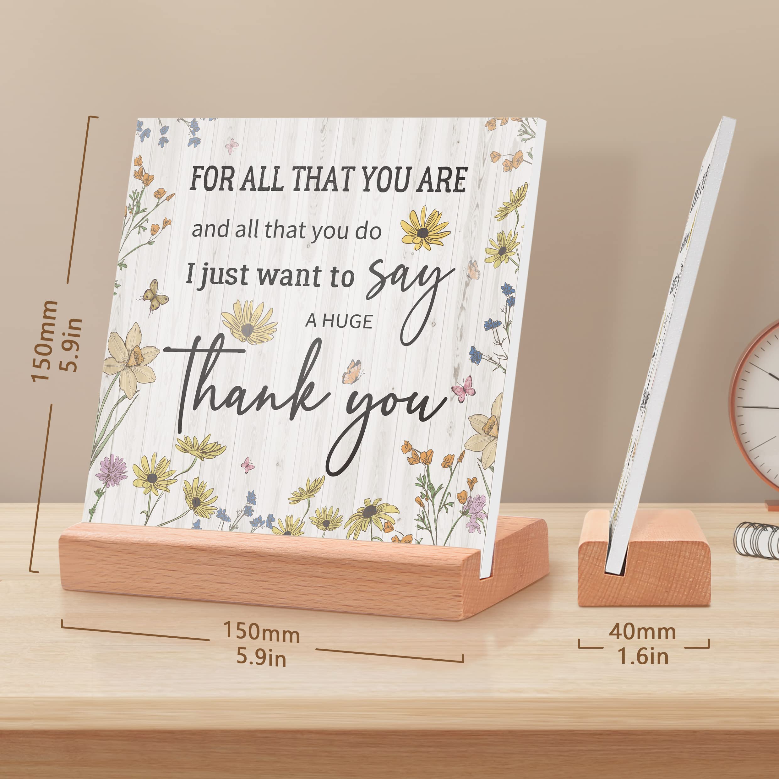 Unique Thank You Gifts for Women - Personalized Desk Card with Thanks Words - Christians Gifts for Women， Funny Thank You Gifts for Coworkers Best Friends Nurse Teacher Family Boss