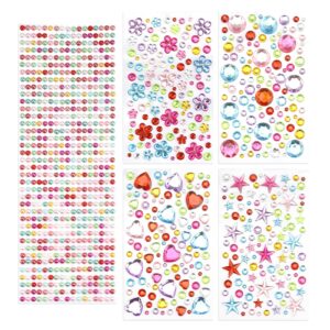 Gem Stickers,936pcs Rhinestones for Crafts,Self Adhesive Gems for Crafts,Jewel Stickers,Bling Rhinestone Stickers,Stick on Gems for Crafts DIY,Face Gems Makeup,Reward Stickers,Stickers for Teachers