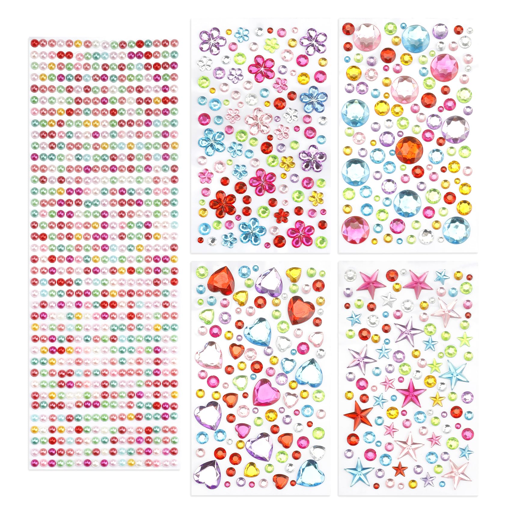 Gem Stickers,936pcs Rhinestones for Crafts,Self Adhesive Gems for Crafts,Jewel Stickers,Bling Rhinestone Stickers,Stick on Gems for Crafts DIY,Face Gems Makeup,Reward Stickers,Stickers for Teachers