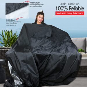 Noshki Patio Furniture Covers, Heavy Duty 600D Outdoor Furniture Cover Waterproof & Dust Proof for Sectional Sofa Set Cover, Patio Table and Chair Sets (74" L x 47" W x 27" H)